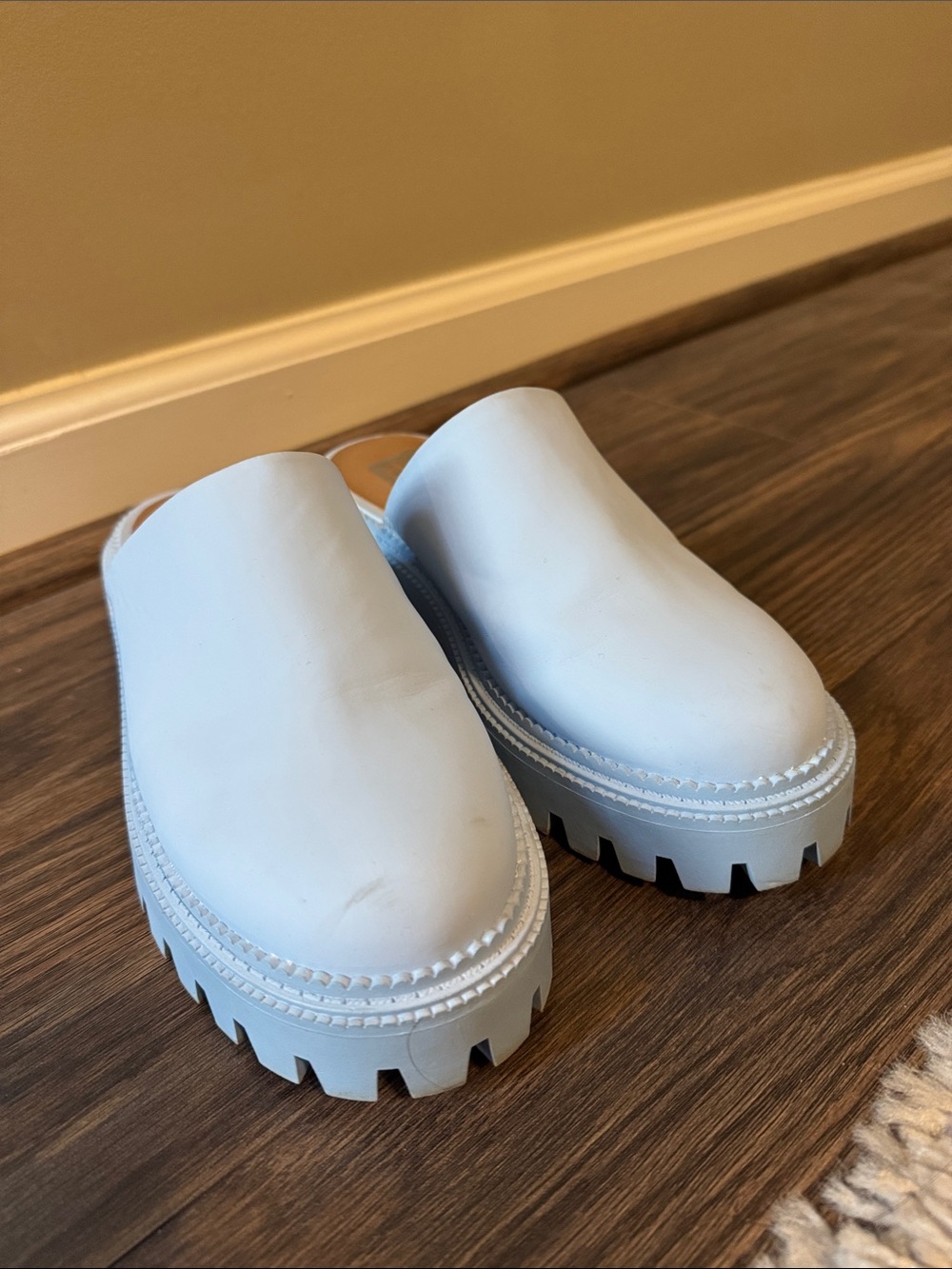 DV by Dolce Vita Light Blue Chunky Lug Sole Mules